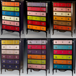 The different versions of our multicolor chiffonier since 2006 1995