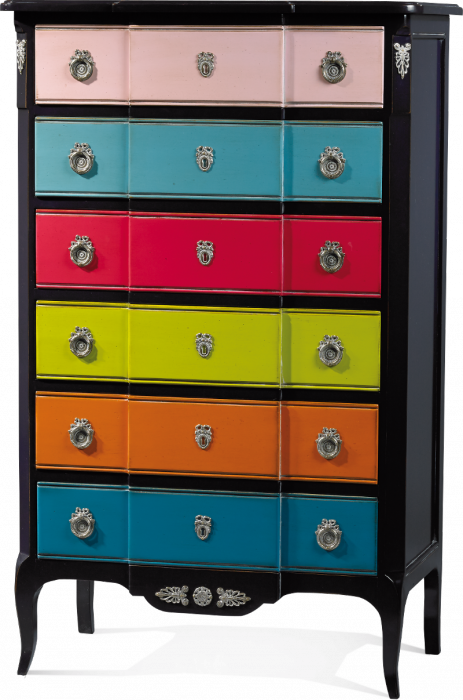 Version 2014 Multicolored Chiffonier 6 drawers